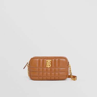 Quilted Leather Mini Lola Camera Bag in Maple Brown - Women | Burberry® Official
