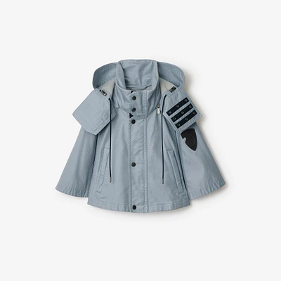Bleached Cotton Hooded Capelet in Gale - Women | Burberry® Official