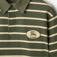 Striped Cotton Polo Shirt in Yew - Men | Burberry® Official