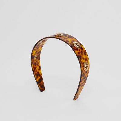 Gold-plated Logo Graphic Hairband in Light - Women | Burberry® Official