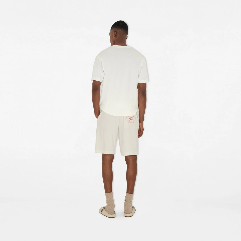Towelling Shorts in Chalk white - Men | Burberry® Official
