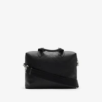 Embossed Check Briefcase in Black - Men | Burberry® Official