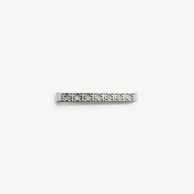 Rose Monogram Tie Bar in Silver - Men | Burberry® Official