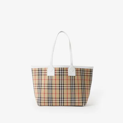 London Tote Bag in Archive Beige/white | Burberry® Official