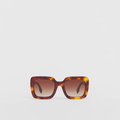 Oversized Square Frame Sunglasses in Tortoiseshell - Women | Burberry® Official