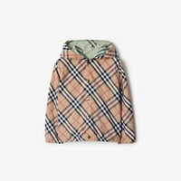 Reversible Check Cotton Blend Jacket in Breeze | Burberry® Official