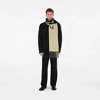 Reversible Logo Alpaca Wool Blend Scarf in Candle | Burberry® Official