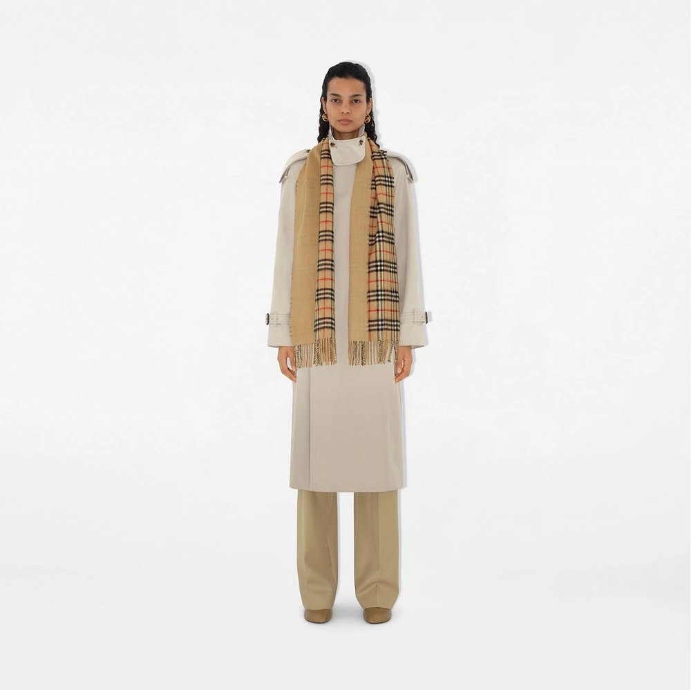 Reversible Check Cashmere Scarf in Archive beige | Burberry® Official