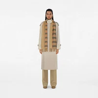 Reversible Check Cashmere Scarf in Archive beige | Burberry® Official