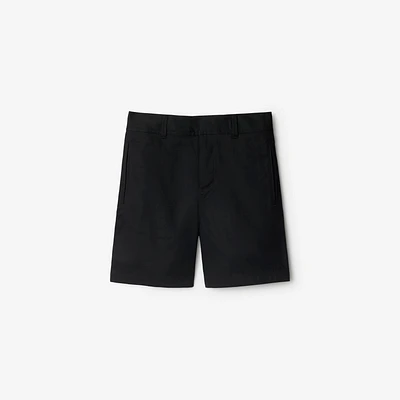 Cotton Blend Shorts in Black | Burberry® Official