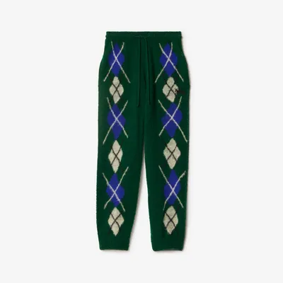 Argyle Wool Jogging Pants in Ivy - Men | Burberry® Official