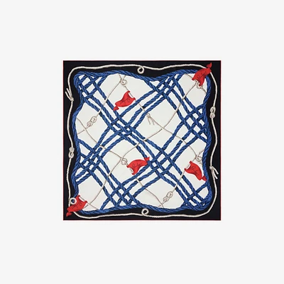 Knot Check Silk Scarf in Pool | Burberry® Official