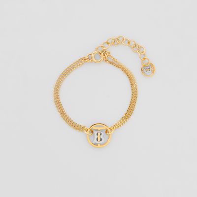 Gold and Palladium-plated Monogram Motif Bracelet in Light Gold/palladium - Women | Burberry® Official