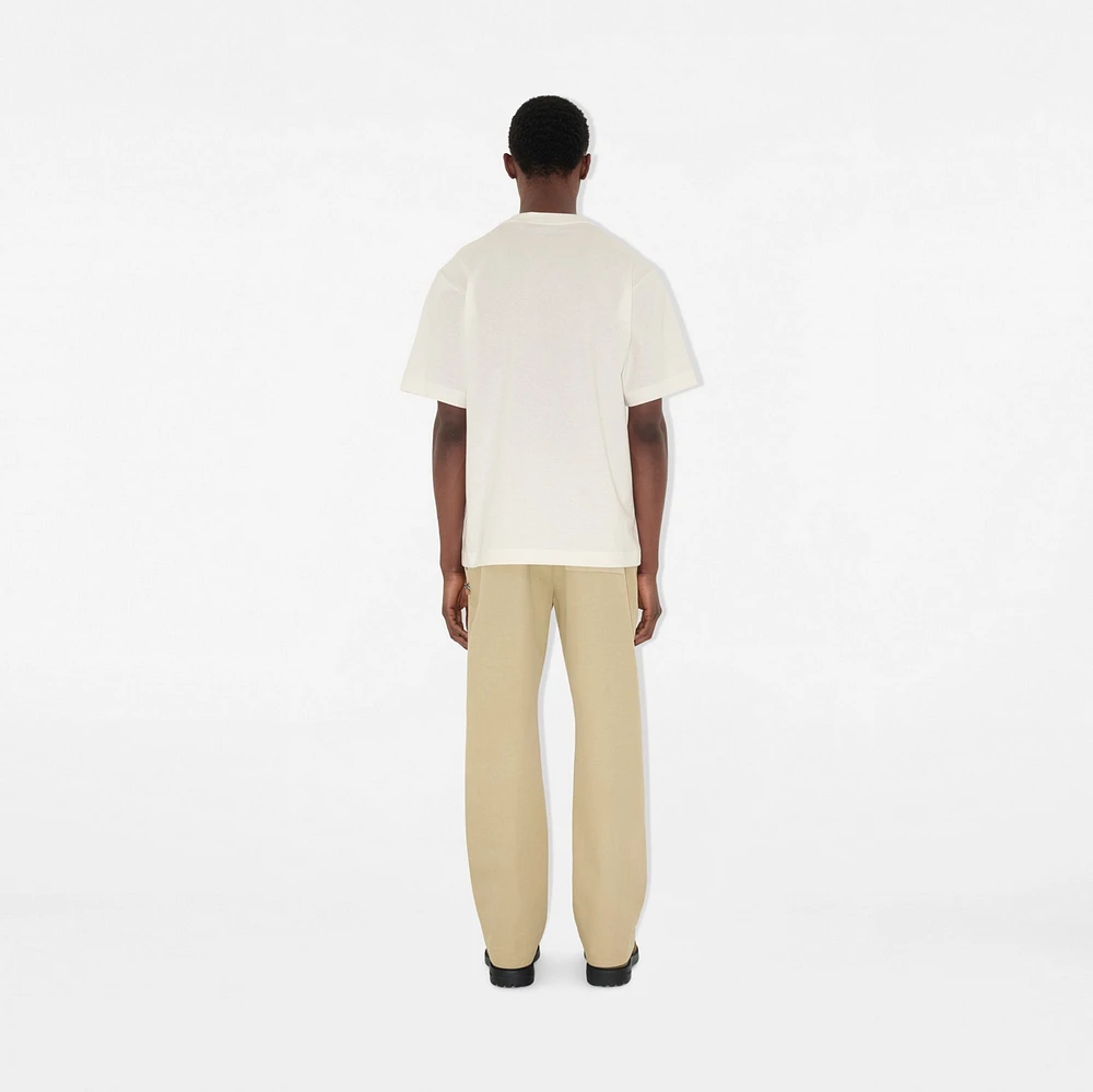 Cross Stitch EKD​ Cotton T-shirt in Chalk - Men | Burberry® Official