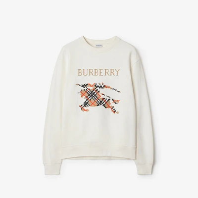 Cross Stitch EKD​ Cotton Sweatshirt in Chalk white - Men | Burberry® Official