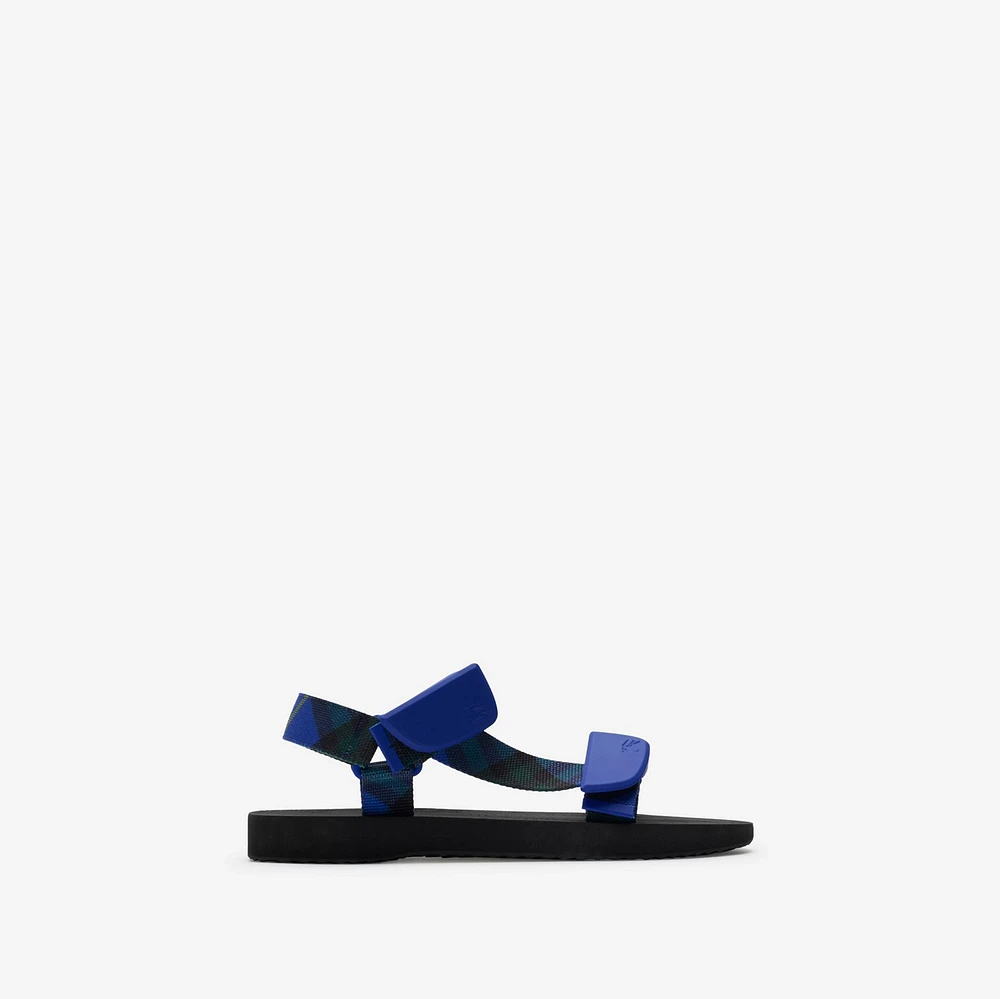 Check Trek Sandals in Bright navy - Men | Burberry® Official