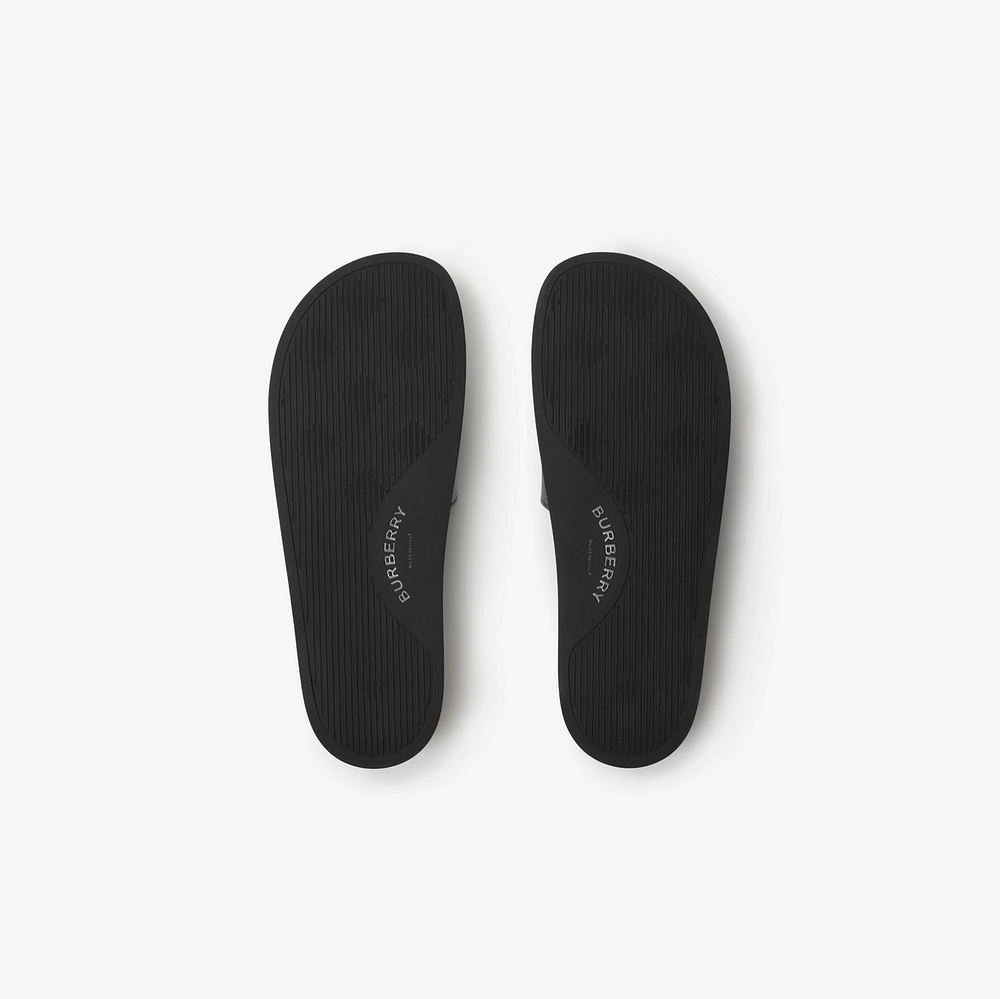 Check Slides in Midnight - Men, Technical | Burberry® Official