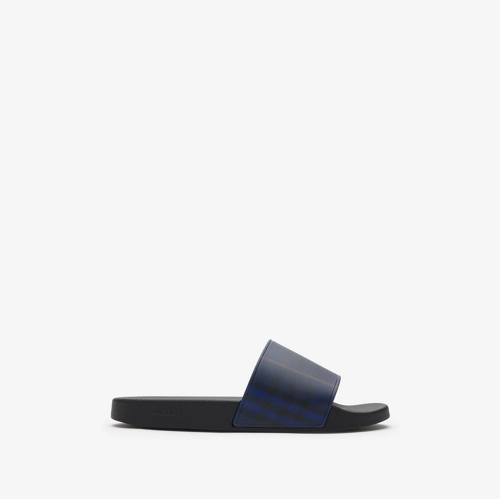 Check Slides in Midnight - Men, Technical | Burberry® Official
