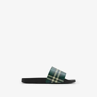 Check Slides in Leaf - Men, Technical | Burberry® Official