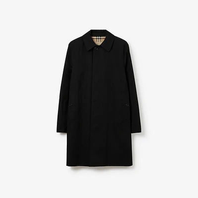 Mid-length Camden Heritage Car Coat in Black - Men, Cotton Gabardine | Burberry® Official