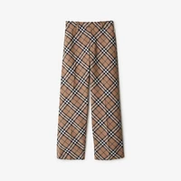 Check Wool Blend Tailored Trousers in Linden - Men | Burberry® Official