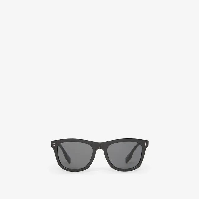 Foldable Square Frame Sunglasses in Black - Men | Burberry® Official
