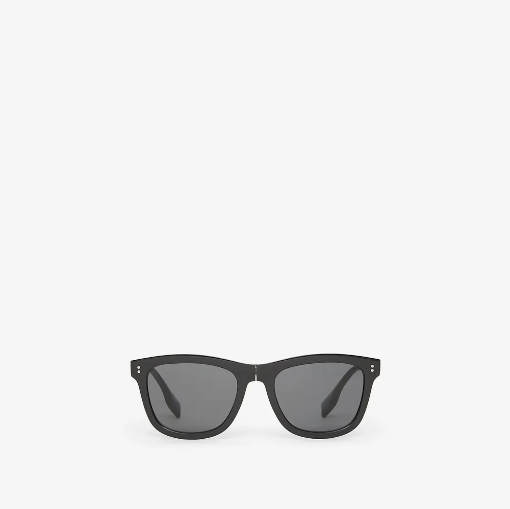 Foldable Square Frame Sunglasses in Black - Men | Burberry® Official