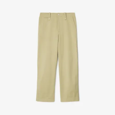 Cotton Trousers in Hunter - Men | Burberry® Official