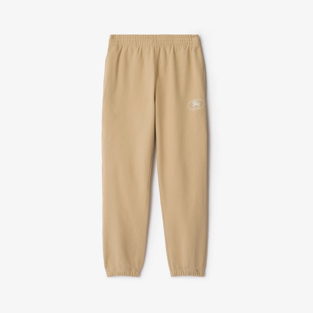 Knight Stamp Cotton Jogging Pants in Flax - Men | Burberry® Official