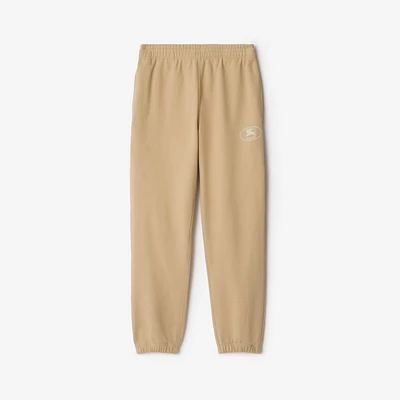 Knight Stamp Cotton Jogging Pants in Flax - Men | Burberry® Official