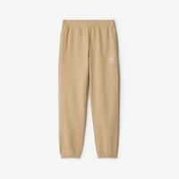 Knight Stamp Cotton Jogging Pants in Flax - Men | Burberry® Official