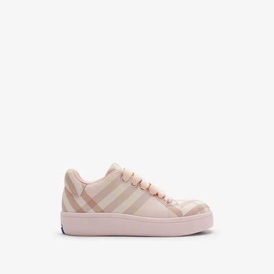 Check Cotton Sneakers in Shell - Children | Burberry® Official