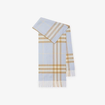 Check Cashmere Scarf in Blue | Burberry® Official