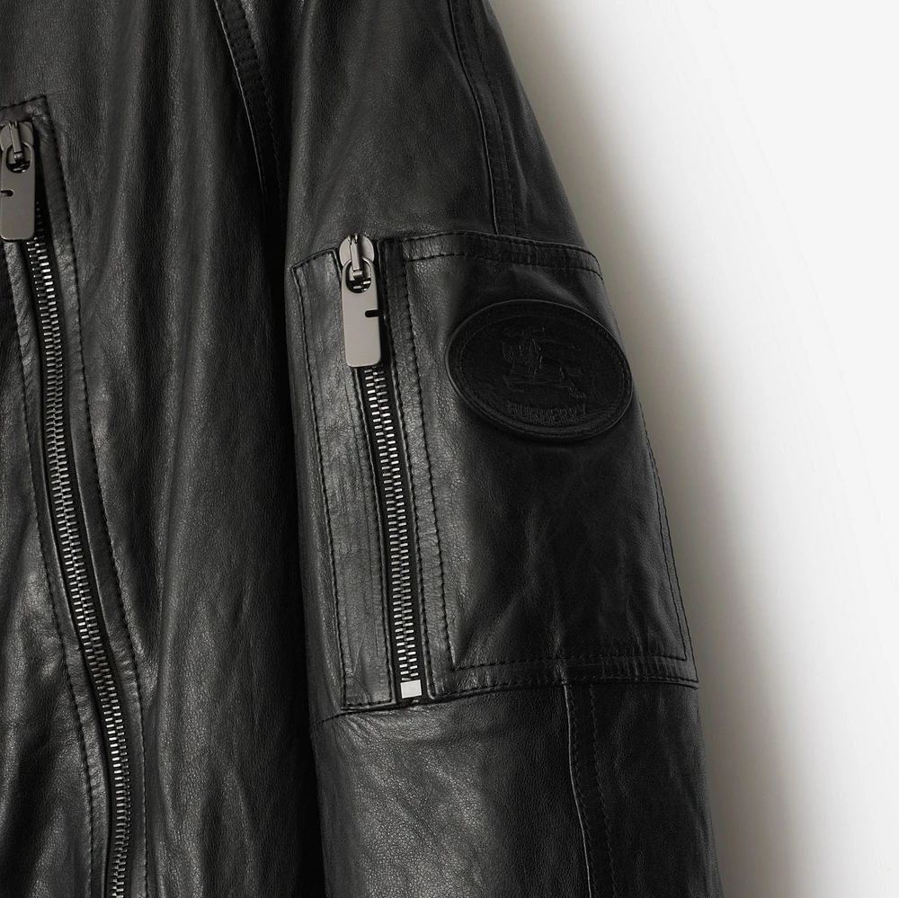 Leather Bomber Jacket in Black - Men | Burberry® Official