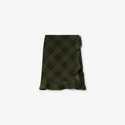 Check Silk Wrap Skirt in Oil - Women | Burberry® Official