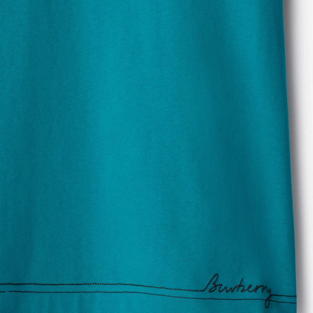 Cotton T-shirt in Kingfisher - Men | Burberry® Official