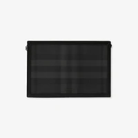 Check Zip Pouch in Charcoal - Men, Canvas | Burberry® Official