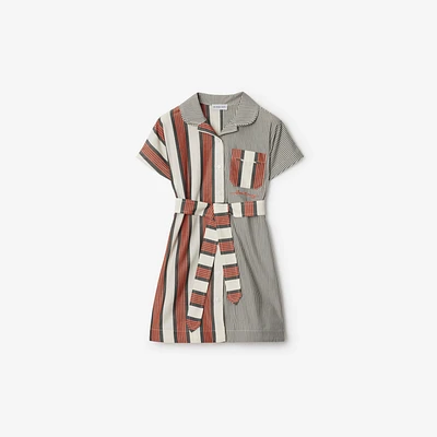 Striped Cotton Shirt Dress in Multicolour | Burberry® Official
