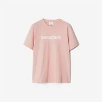 Logo Cotton T-shirt in Sorbet pink - Women | Burberry® Official