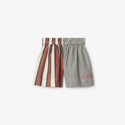 Striped Cotton Shorts in Multicolour | Burberry® Official