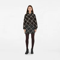Cropped Reversible Check Jacket in Snug - Women, Nylon | Burberry® Official