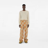 Check Wool Tailored Trousers in Light sage - Men | Burberry® Official