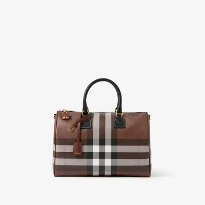 Medium Check Bowling Bag in Dark birch brown - Women | Burberry® Official