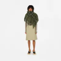 Check Wool Cape in Shrub | Burberry® Official