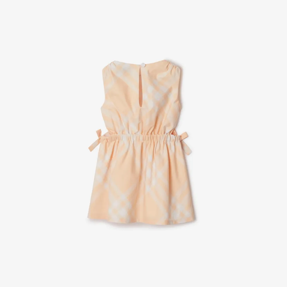 Check Cotton Dress in Pastel peach | Burberry® Official