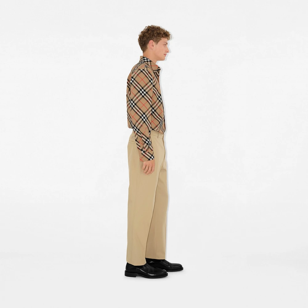 Regular Fit Check Cotton Shirt in Sand - Men | Burberry® Official