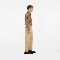 Regular Fit Check Cotton Shirt in Sand - Men | Burberry® Official