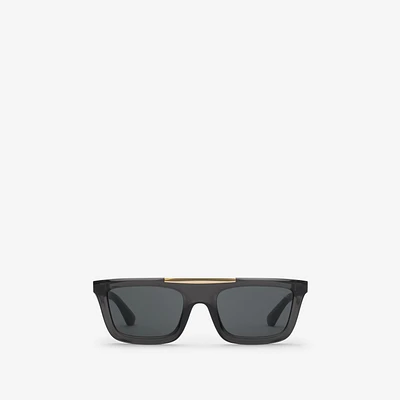 Classic Rectangular Sunglasses​ in Black - Men | Burberry® Official