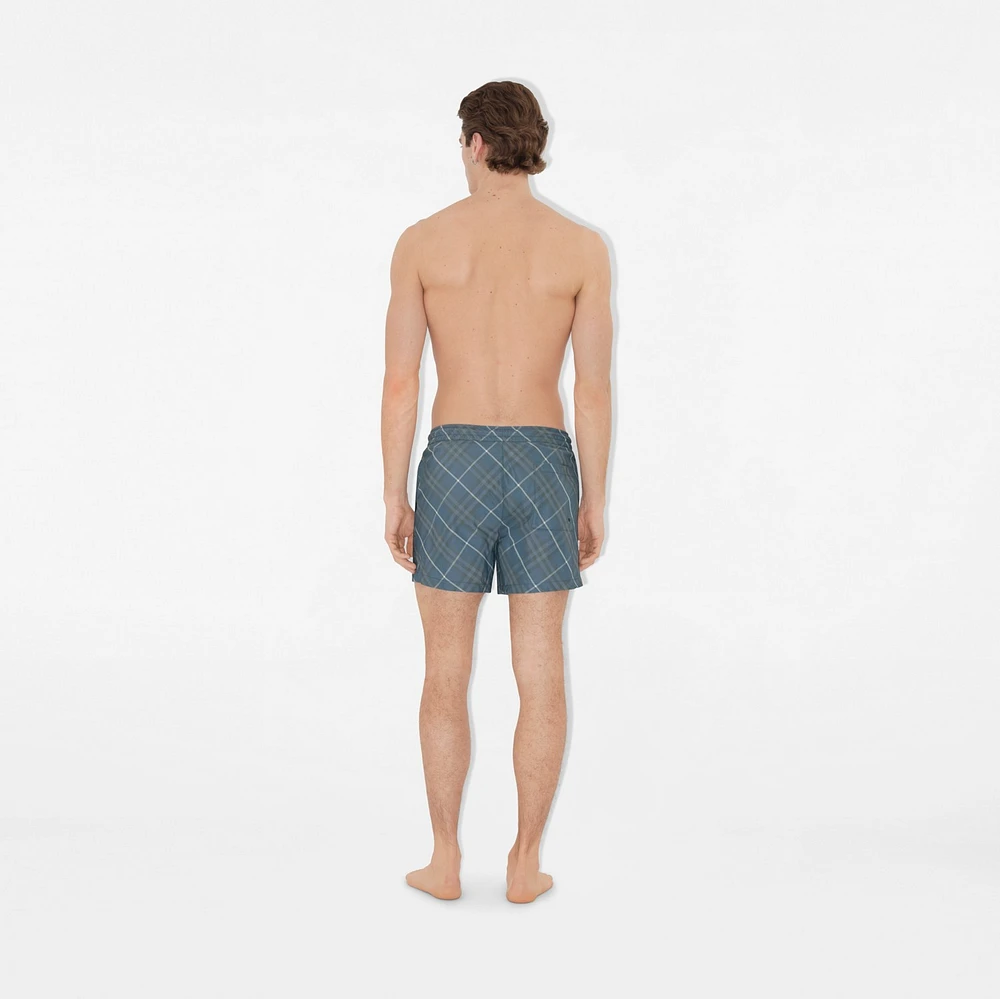 Check Swim Shorts in Pewter - Men | Burberry® Official