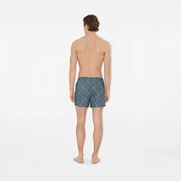 Check Swim Shorts in Pewter - Men | Burberry® Official